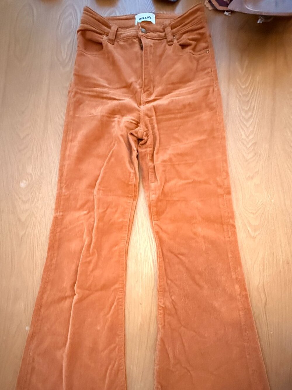 Rolla's Rust Orange Corduroy Flare Pants Size 25